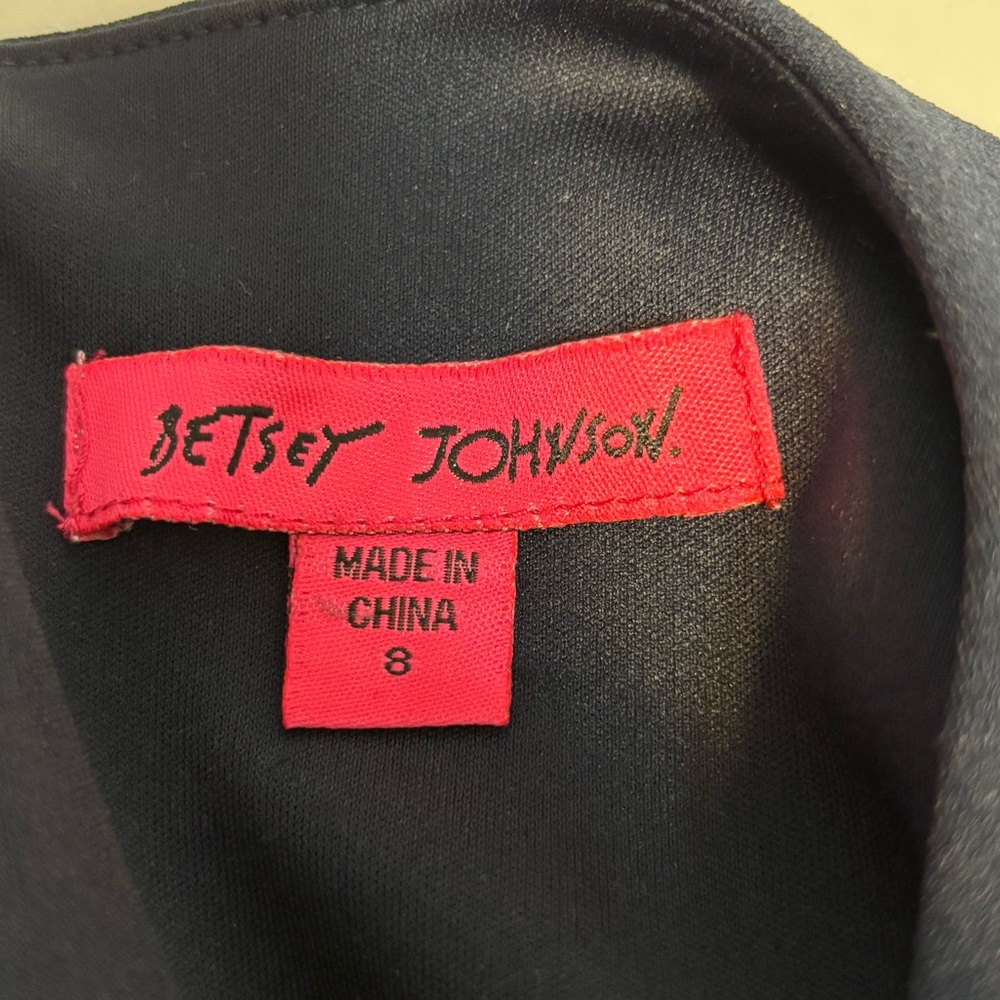 Bestey Johnson Solid Navy Blue Ruched Ponte Sheath Dress Women’s Size 8 - Picture 7 of 10